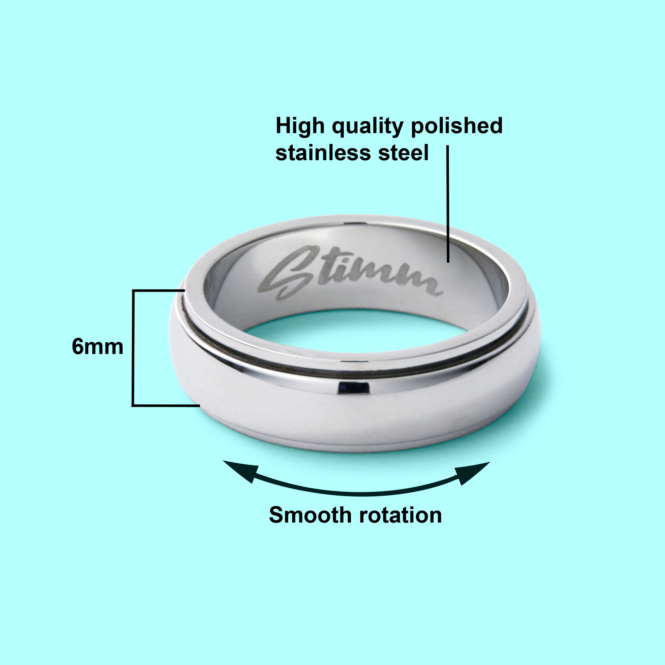 Buy Moon and Star Ring, Two Tone Spinner Ring, Stainless Steel Spinner Ring  With Moon and Stars,promise Rings, FREE ENGRAVING Online in India - Etsy